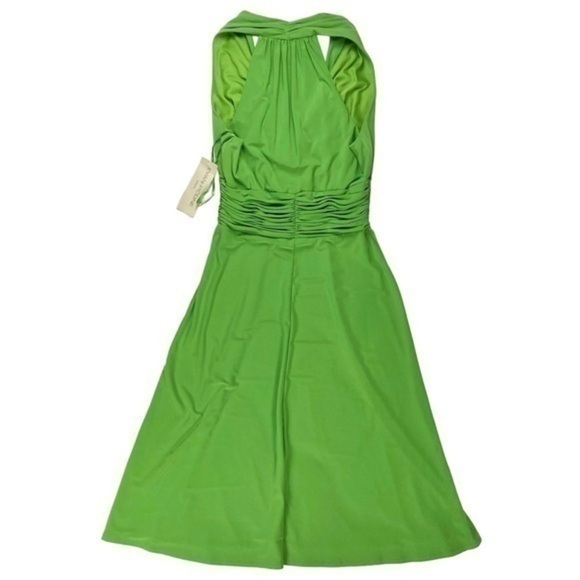 Evan Picone Babydoll Criss-Cross Bust Formal Dress Sz 8 Green‎ Party Stretch NWT - Picture 8 of 15
